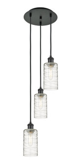 Downtown Urban Three Light Pendant in Matte Black (405|113B-3P-BK-G434-7DE)