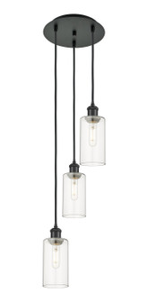 Downtown Urban Three Light Pendant in Matte Black (405|113B-3P-BK-G434-7CL)