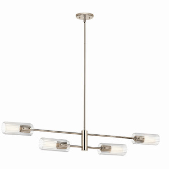 Velestino Four Light Linear Chandelier in Polished Nickel (12|52681PN)