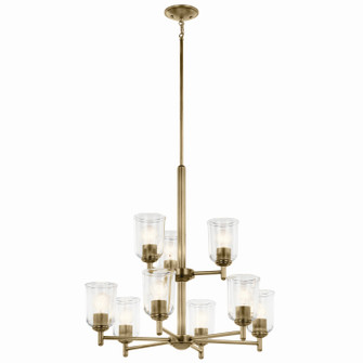 Shailene Nine Light Chandelier in Natural Brass (12|43672NBRCLR)