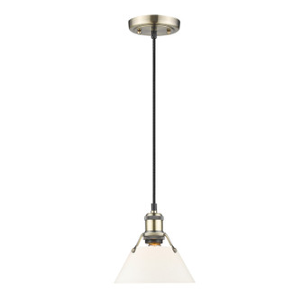 Orwell One Light Mini Pendant in Aged Brass (62|3306-S AB-OP)