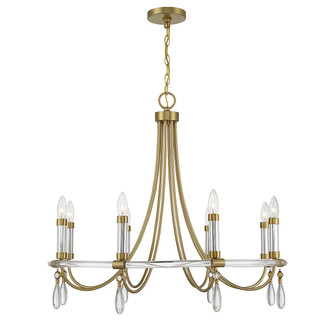Mayfair Eight Light Chandelier in Warm Brass and Chrome (51|1-7718-8-195)