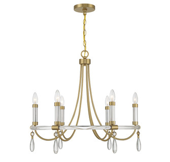 Mayfair Six Light Chandelier in Warm Brass/Chrome (51|1-7716-6-195)