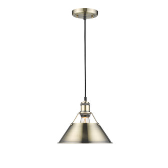 Orwell One Light Pendant in Aged Brass (62|3306-M AB-AB)