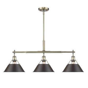 Orwell Three Light Linear Pendant in Aged Brass (62|3306-LP AB-RBZ)