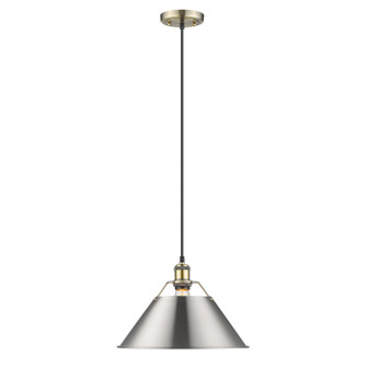 Orwell One Light Pendant in Aged Brass (62|3306-L AB-PW)