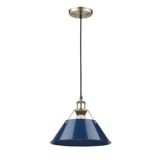 Orwell One Light Pendant in Aged Brass (62|3306-L AB-NVY)
