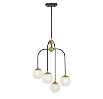 Couplet Four Light Chandelier in Matte Black w/Warm Brass (51|1-6697-4-143)