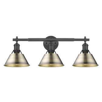 Orwell Three Light Bath Vanity in Matte Black (62|3306-BA3 BLK-AB)
