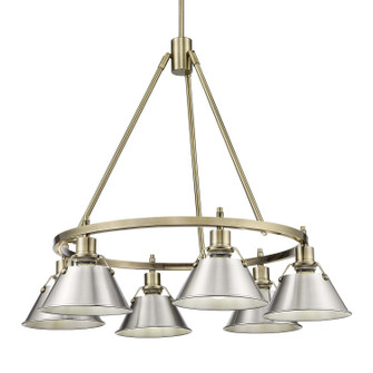 Orwell Six Light Chandelier in Aged Brass (62|3306-6 AB-PW)