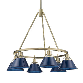 Orwell Six Light Chandelier in Aged Brass (62|3306-6 AB-NVY)