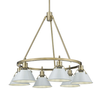 Orwell Six Light Chandelier in Aged Brass (62|3306-6 AB-DB)