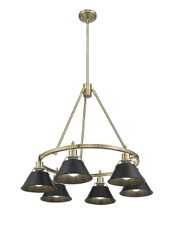 Orwell Six Light Chandelier in Aged Brass (62|3306-6 AB-BLK)