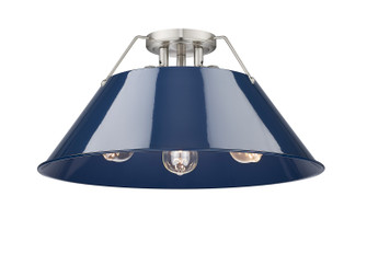 Orwell Three Light Flush Mount in Pewter (62|3306-3FM PW-NVY)