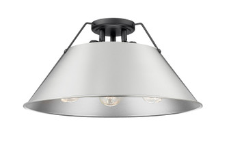 Orwell Three Light Flush Mount in Matte Black (62|3306-3FM BLK-PW)