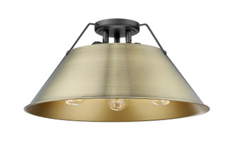Orwell Three Light Flush Mount in Matte Black (62|3306-3FM BLK-AB)
