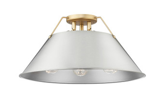 Orwell Three Light Flush Mount in Brushed Champagne Brass (62|3306-3FM BCB-PW)