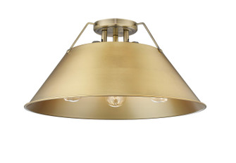 Orwell Three Light Flush Mount in Aged Brass (62|3306-3FM AB-BCB)