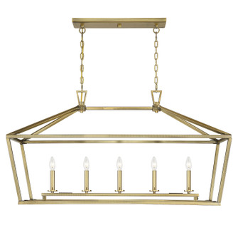 Townsend Five Light Linear Chandelier in Warm Brass (51|1-324-5-322)