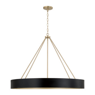 Weller Six Light Chandelier in Matte Brass and Black (65|453061RK)