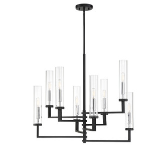 Folsom Eight Light Chandelier in Matte Black with Polished Chrome Accents (51|1-2139-8-67)