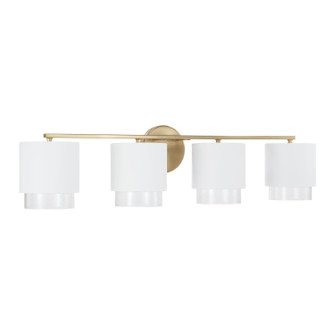 Weller Four Light Vanity in Matte Brass and White (65|153041RE-549)