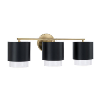 Weller Three Light Vanity in Matte Brass and Black (65|153031RK-549)