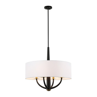 Patchwork Four Light Pendant in Black/Satin Brass (137|503P04BLSB)