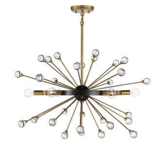 Ariel Six Light Chandelier in Como Black with Gold (51|1-1857-6-62)