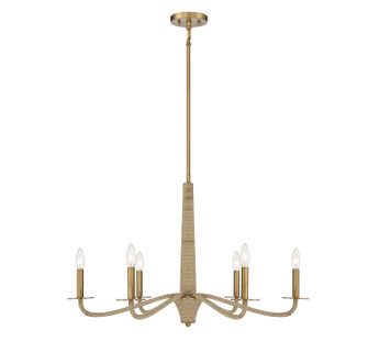 Cannon Six Light Chandelier in Warm Brass/Rope (51|1-1824-6-320)