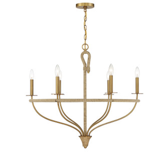 Charter Six Light Chandelier in Warm Brass and Rope (51|1-1823-6-320)
