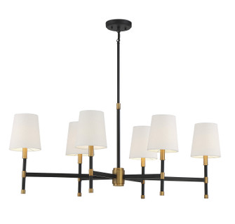 Brody Six Light Linear Chandelier in Matte Black w/Warm Brass Accents (51|1-1631-6-143)