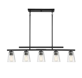 Calhoun Five Light Linear Chandelier in Matte Black (51|1-1023-5-89)
