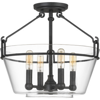 Wells Four Light Semi-Flush Mount in Grey Ash (10|WEL1717GK)
