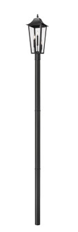Gannon Three Light Outdoor Post Mount Fixture in Black (224|5008PHBR-5009P96-BK)