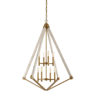 Viewpoint Eight Light Foyer Pendant in Weathered Brass (10|VP5208WS)