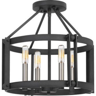 Victor Four Light Semi-Flush Mount in Mottled Black (10|VC1716MB)