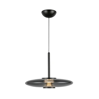 Kyoto LED Pendant in Black/Smoked Glass (347|PD37018-BK/SM-3WCCT-UNV)