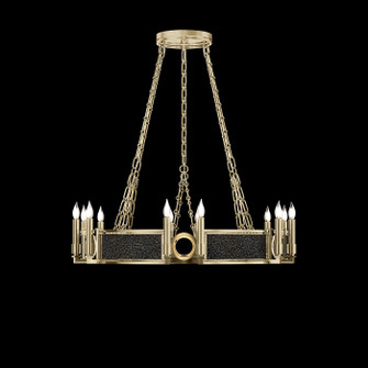 Mirage 12 Light Chandelier in Soft Gold Leaf/Brass/Black Knight (48|100047-513)