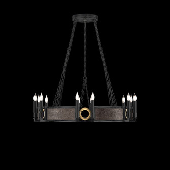 Mirage 12 Light Chandelier in Black Iron/Brass/Pebble (48|100047-111)