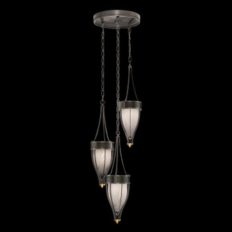 Mirage Three Light Pendant in Midnight Steel/Brass/Black Knight (48|100044-713)