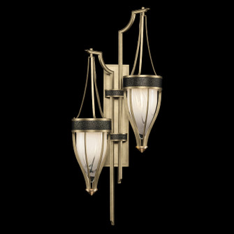 Mirage Two Light Wall Sconce in Soft Gold Leaf/Brass/Black Knight (48|100041-513)