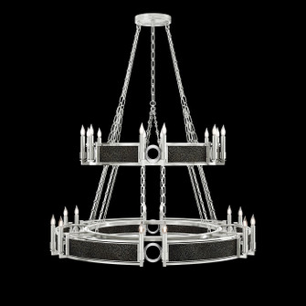 Mirage 24 Light Chandelier in Silver Leaf/Nickel/Black Knight (48|100036-423)