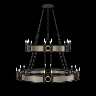 Mirage 24 Light Chandelier in Black Iron/Brass/Coco (48|100036-112)