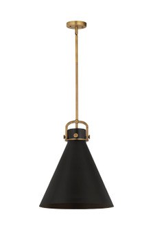 Downtown Urban One Light Pendant in Brushed Brass (405|410-1SL-BB-M411-18BK)
