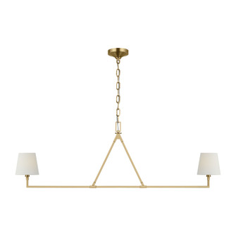 Perth Two Light Linear Chandelier in Burnished Brass (454|CC1732BBS)