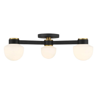 Three Light Semi-Flush Mount in Matte Black and Natural Brass (446|M60079MBKNB)