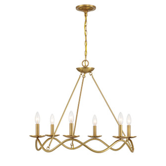 Six Light Chandelier in Natural Brass (446|M100137NB)