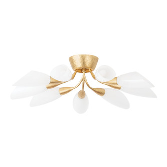 Enfield Nine Light Semi Flush Mount in Vintage Gold Leaf (70|3031-VGL)