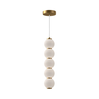 Bijou LED Pendant in Aged Gold/Opal Matte Glass (452|PD531515AGOP-UNV)